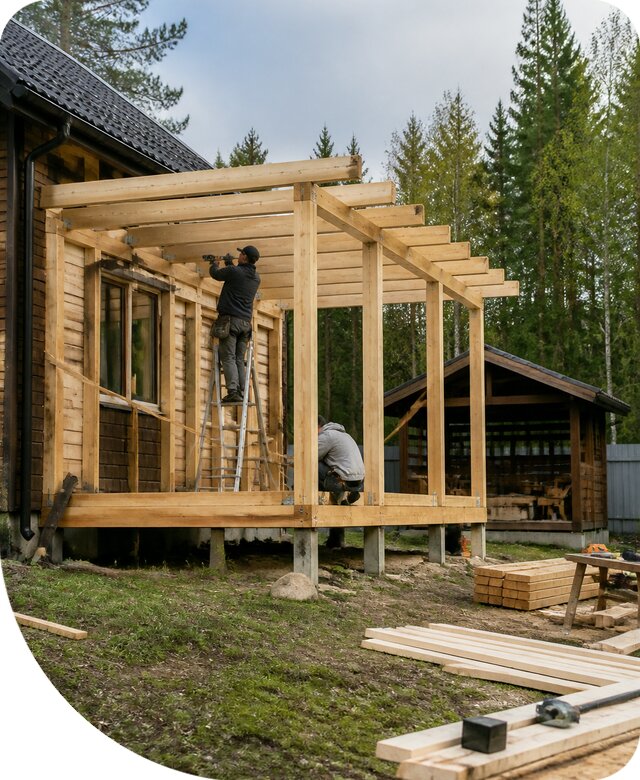 Строительство пристроек и построек на участке в Каспийске